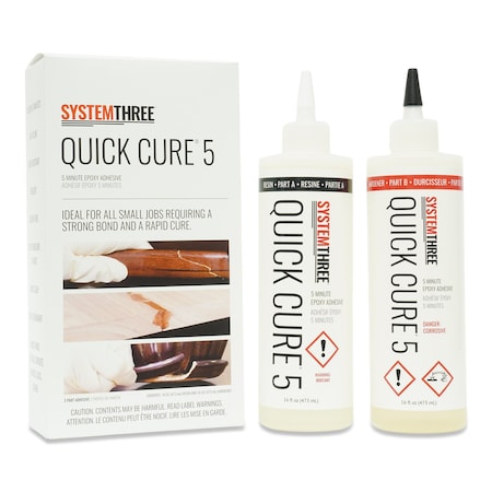 System Three Resins Quick Cure 5 Epoxy Adhesive, Quart Kit 1000K16